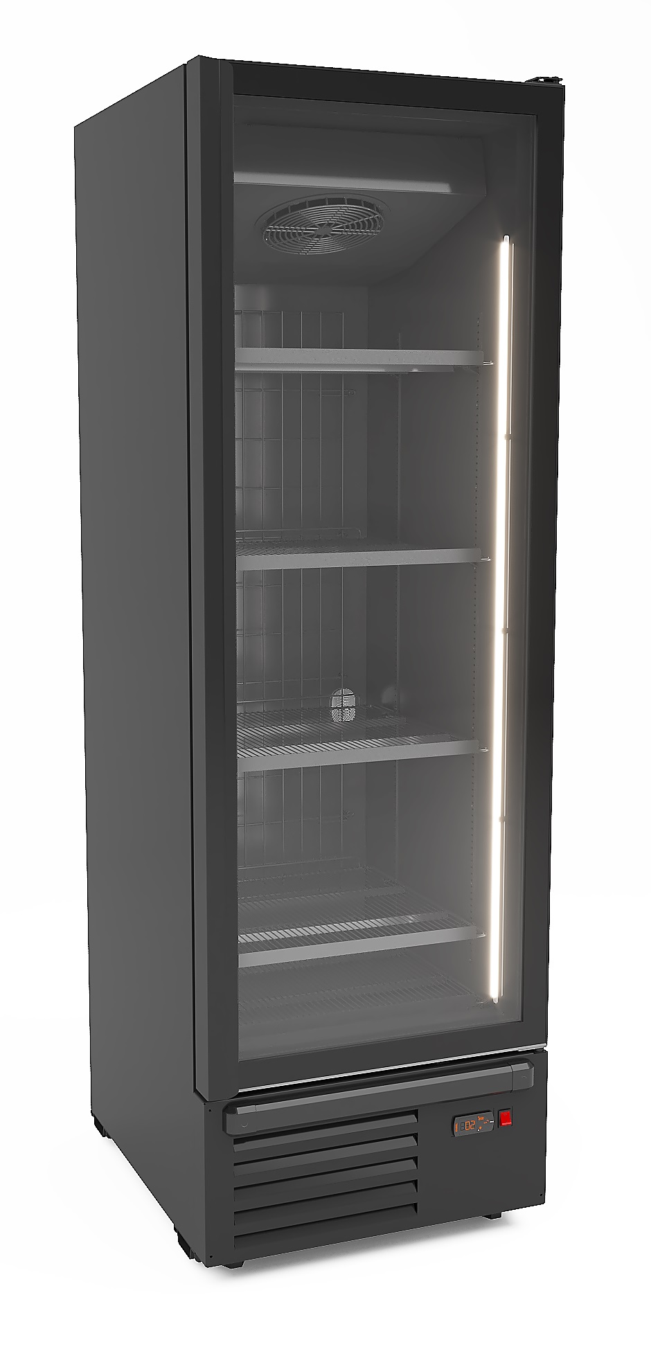 CONGÉLATEUR 1 PORTE EN VERRE NOIR 500L COMBESTEEL 7072.1135