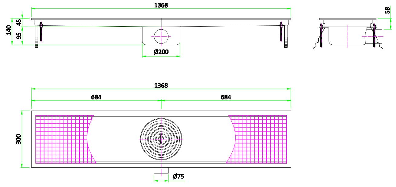 300 CANIVEAU DE SOL 1368 COMBESTEEL 7075.0115
