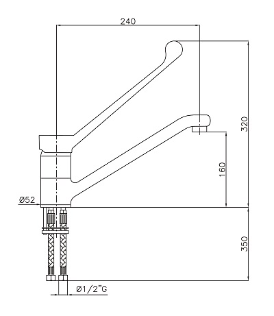 ROBINET AVEC COMMANDE DE COUDE COMBISTEEL 7212.0015