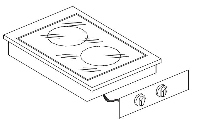 CUISINIÈRE EN CÉRAMIQUE 2 ZONES COMBISTEEL 7266.0035