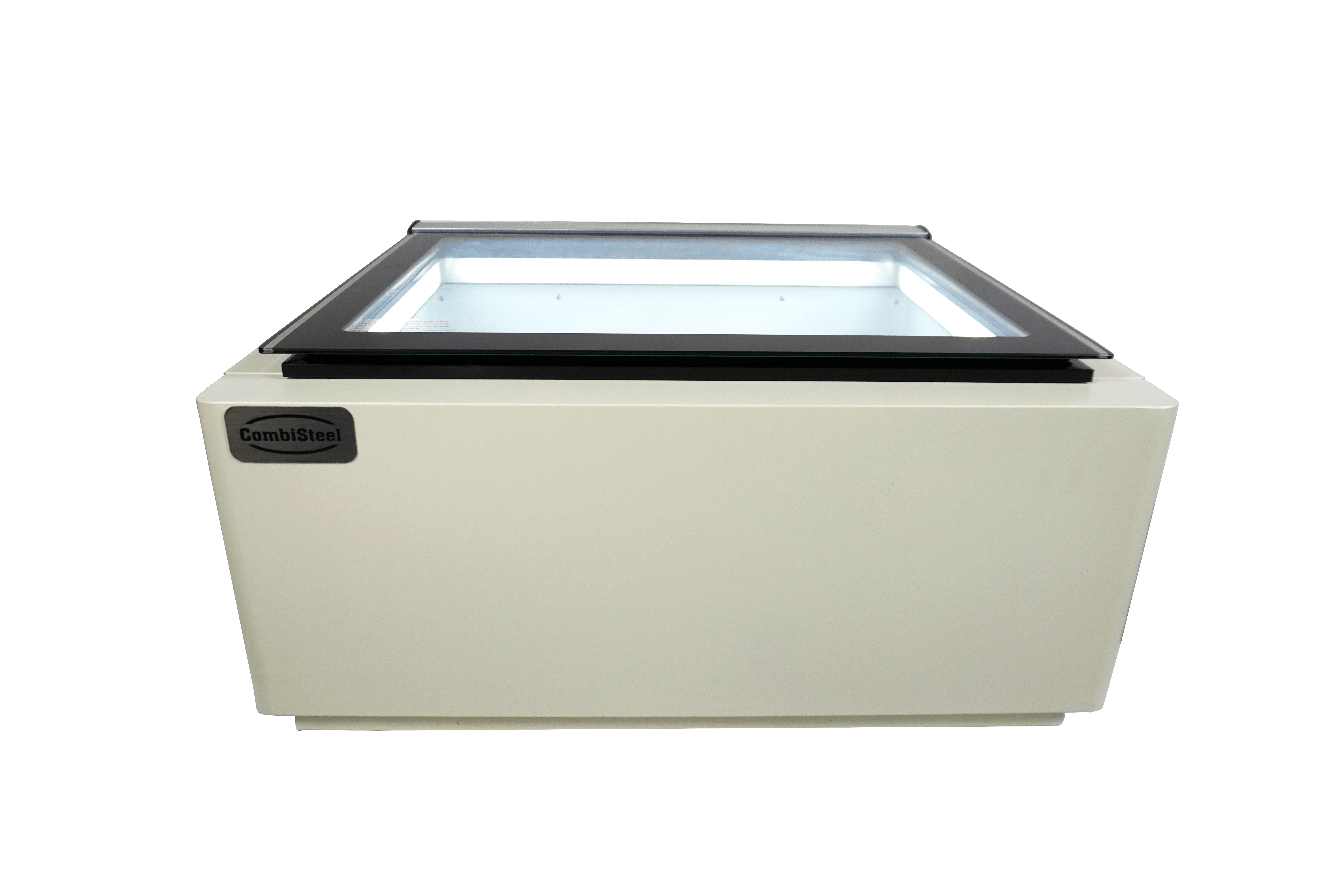 MODÈLE DE TABLE VITRINE À CREME GLACÉE BLANC  S'OUVRE DU CÔTÉ CLIENT COMBESTEEL 7292.0015