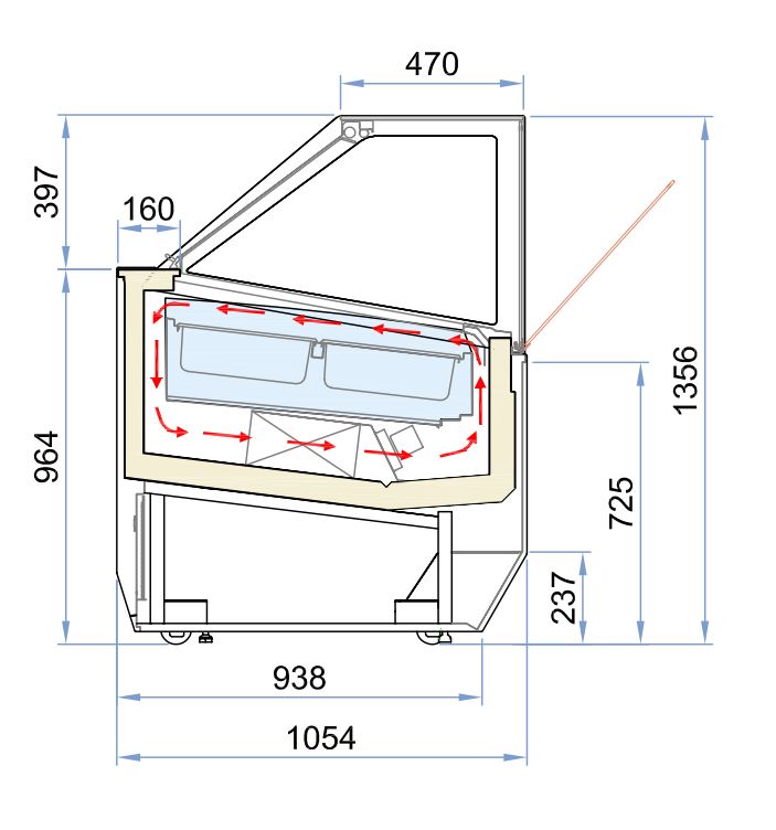 VITRINE À CREME GLACÉE MILLENIUM 20  *TRANSPORT SUR DEMANDE* COMBESTEEL 7295.0055
