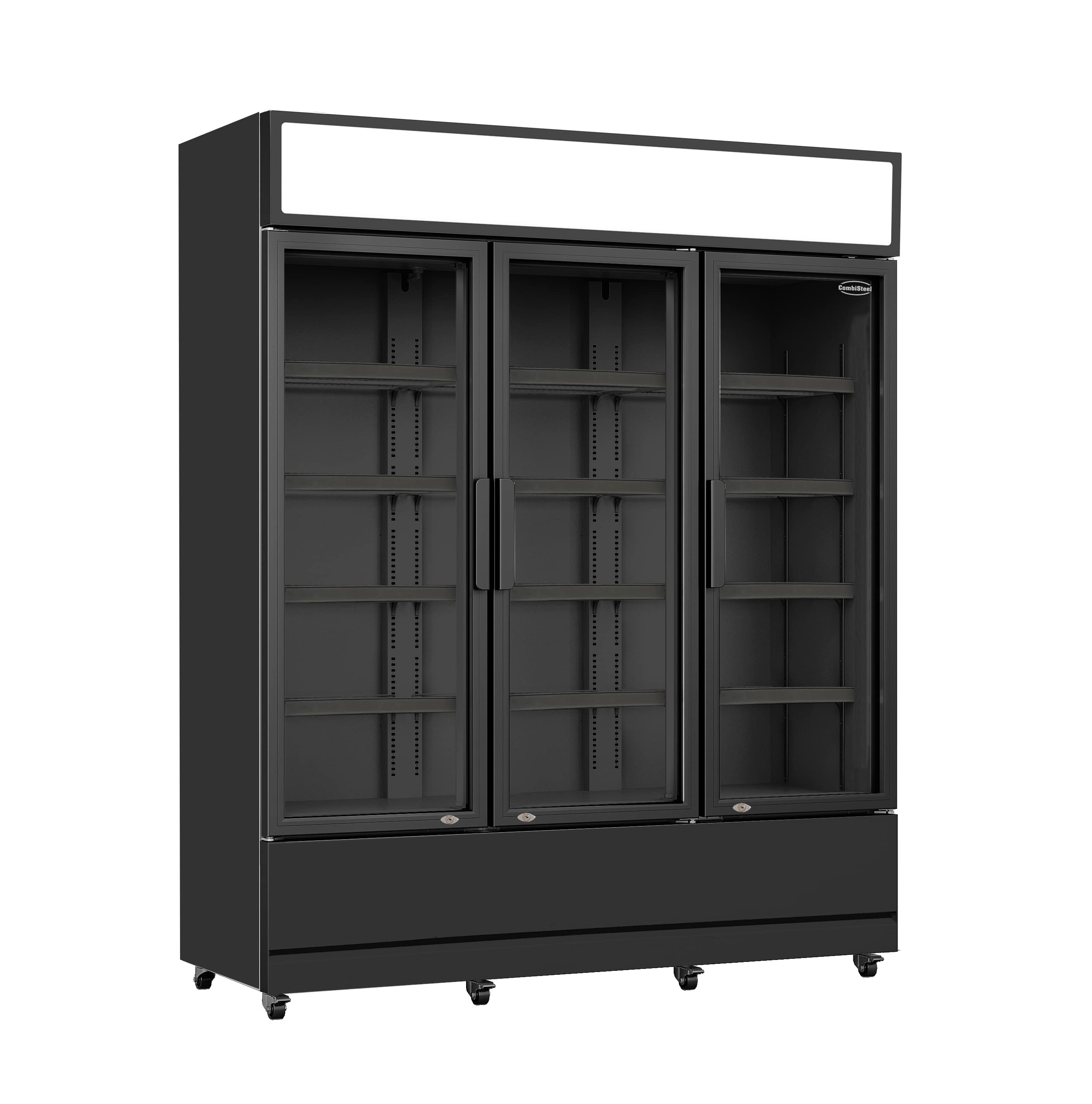 RÉFRIGÉRATEUR 3 PORTES EN VERRE NOIR FCU-1200 BL COMBESTEEL 7455.2115