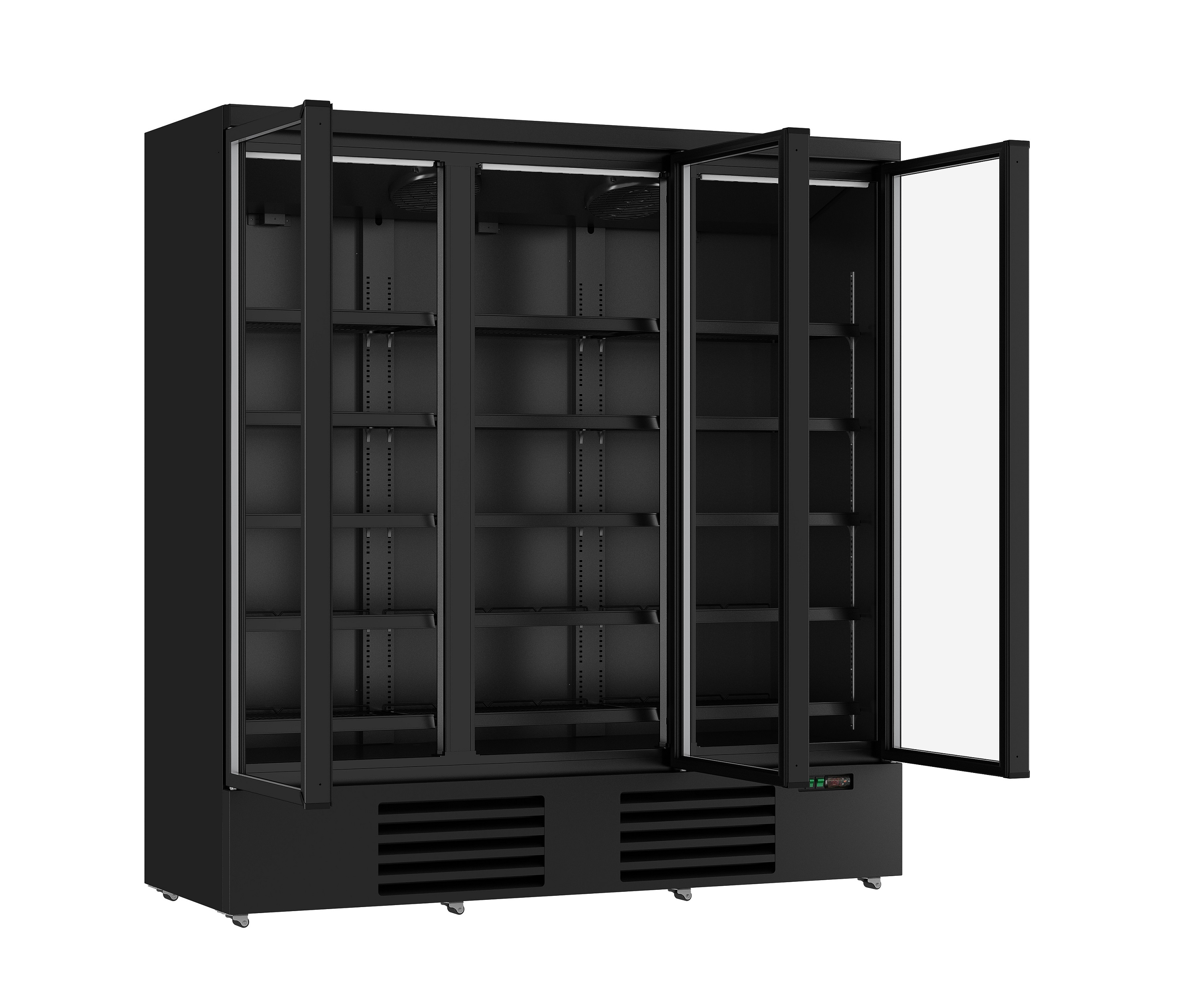RÉFRIGÉRATEUR 3 PORTES EN VERRE NOIR JDE-1530R BL COMBESTEEL 7455.2235