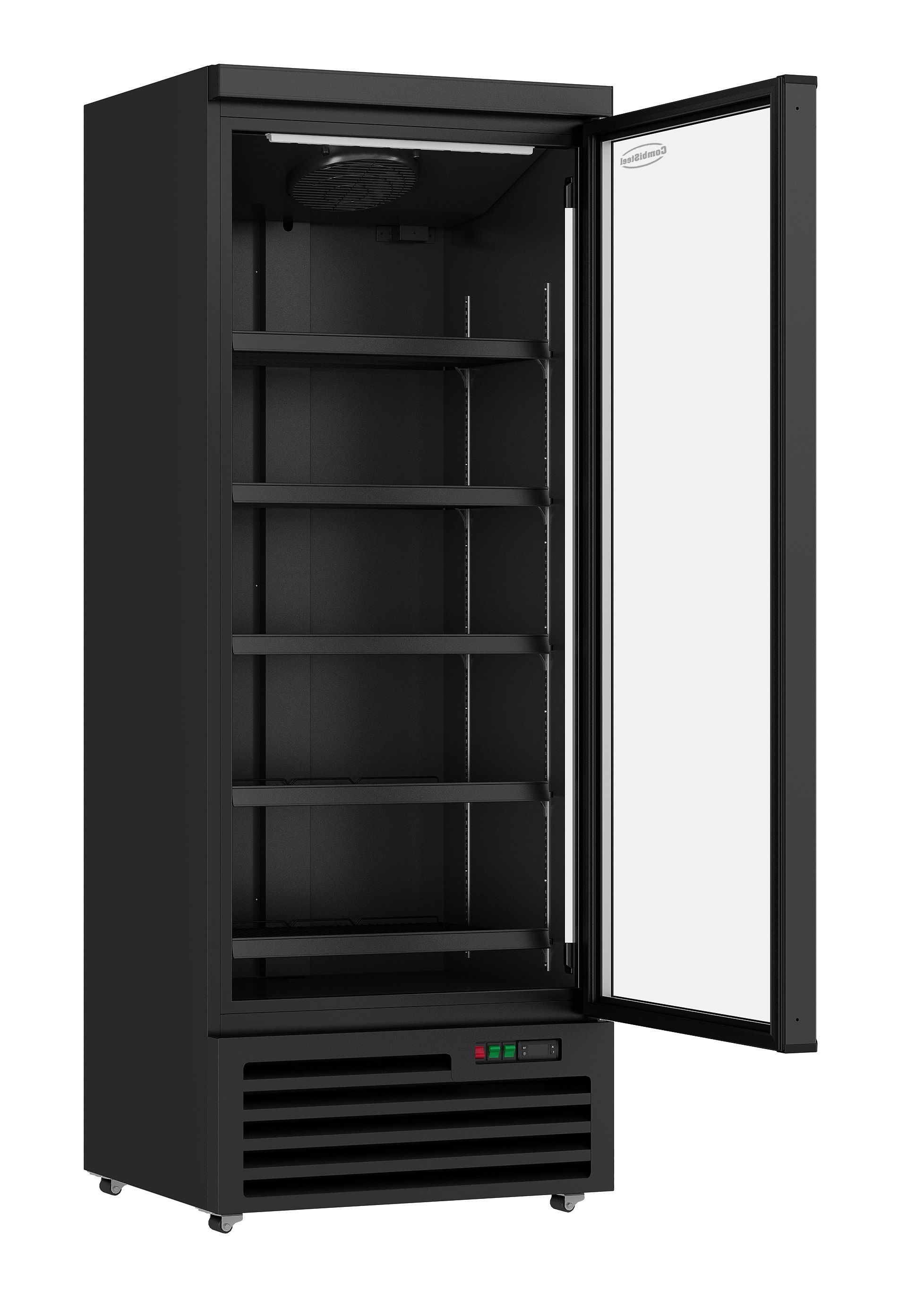 RÉFRIGÉRATEUR 1 PORTE EN VERRE NOIR JDE-600R BL COMBESTEEL 7455.2242