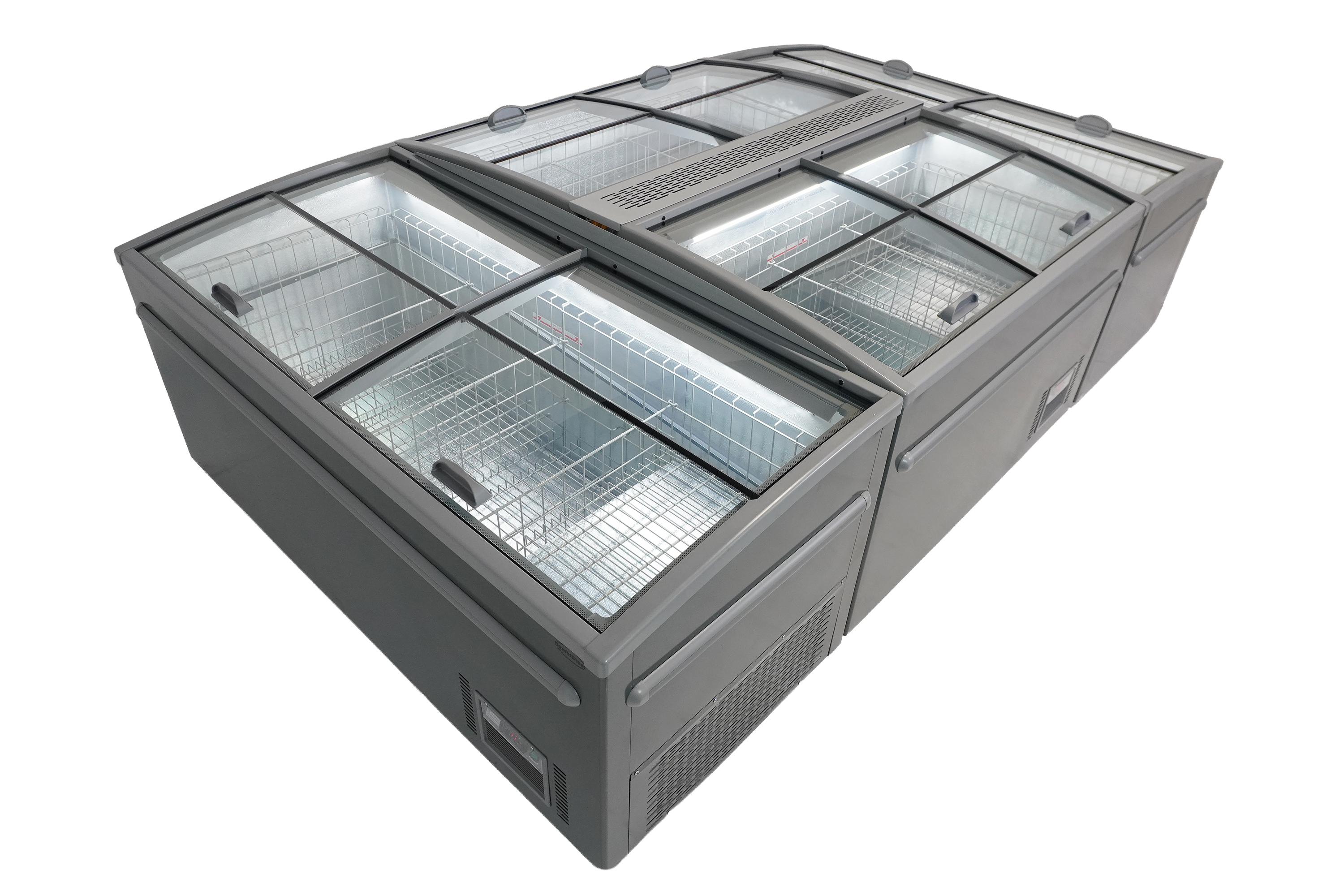 CONGÉLATEUR BAHUT GRIS POUR SUPERMARCHÉ TÊTE DE GONDOLE DÉGIVRAGE AUTOMATIQUE COMBESTEEL 7455.2660