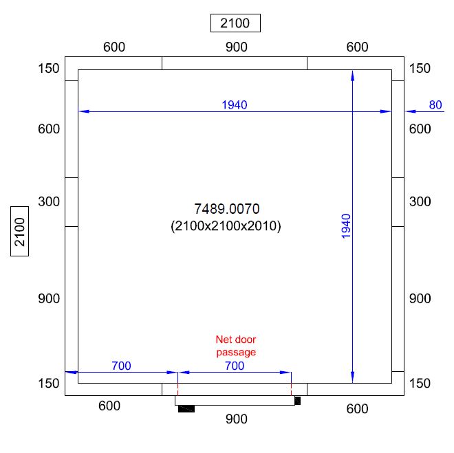 CHAMBRE FROIDE POSITIVE/NEGATIVE 2100X2100X2010  *TRANSPORT SUR DEMANDE* COMBESTEEL 7489.0070