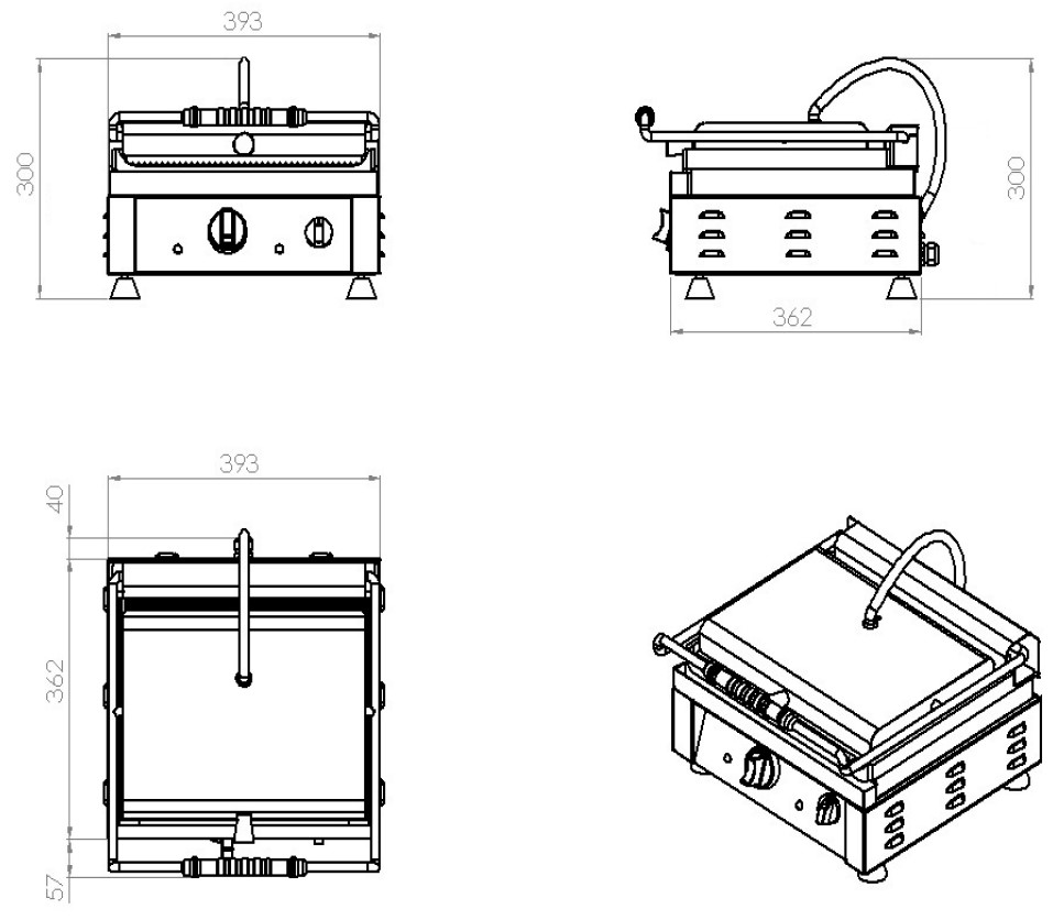 GRILLE DE CONTACT PANINI RAINURÉ COMBISTEEL 7491.0005
