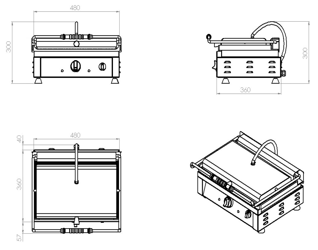 GRILLE DE CONTACT PANINI RAINURÉ COMBISTEEL 7491.0020