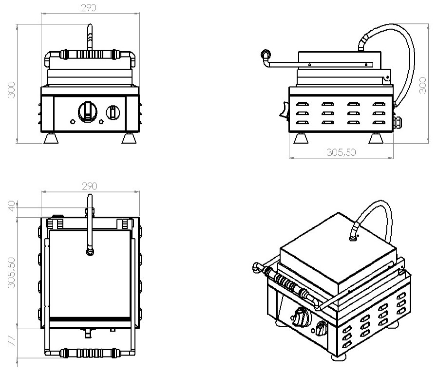 APPAREIL À GAUFRE COMBESTEEL 7491.0050