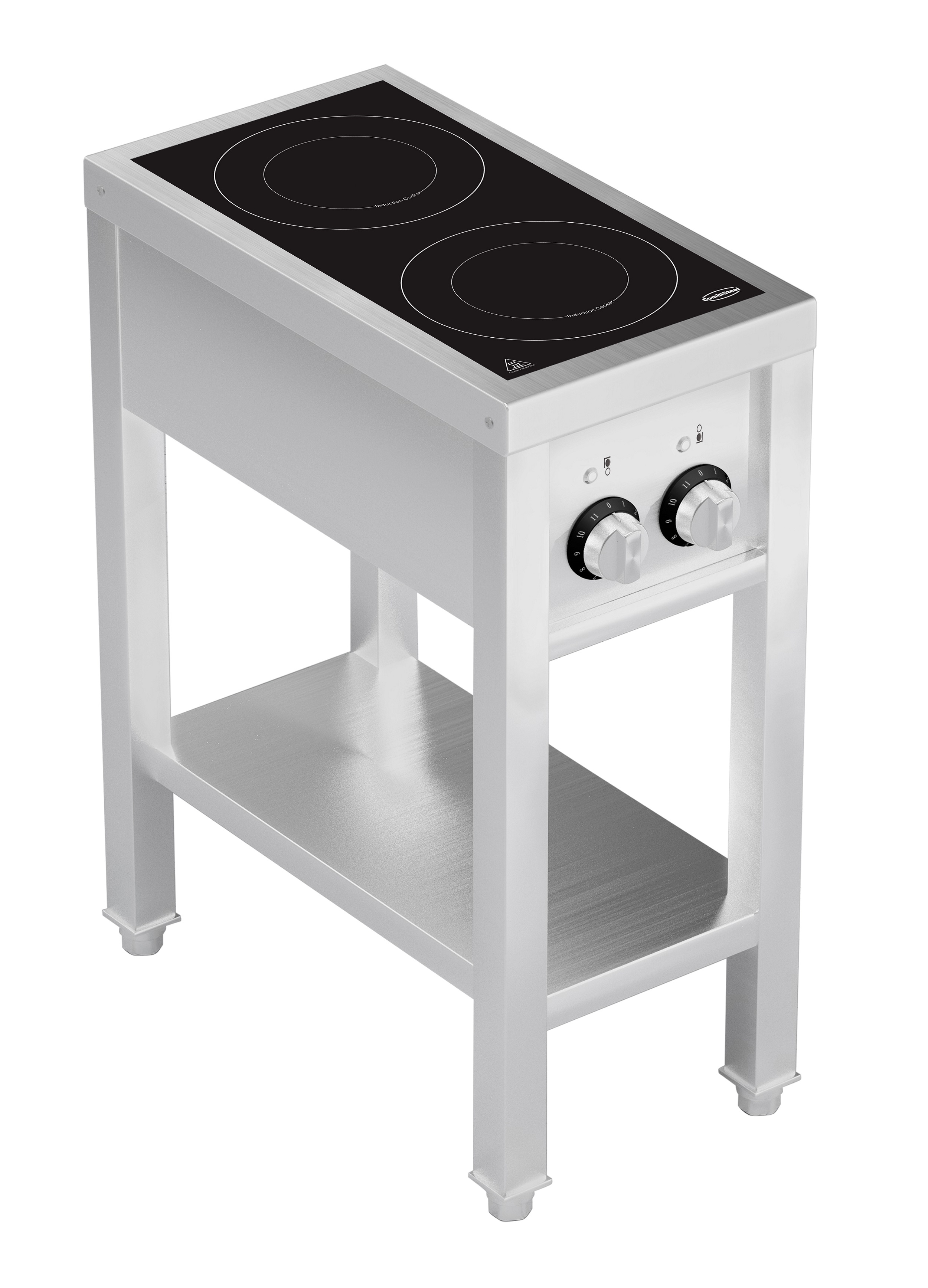 CUISINIÈRE À INDUCTION 2 ZONES AVEC ESSOUS OUVERT COMBESTEEL 7505.0030