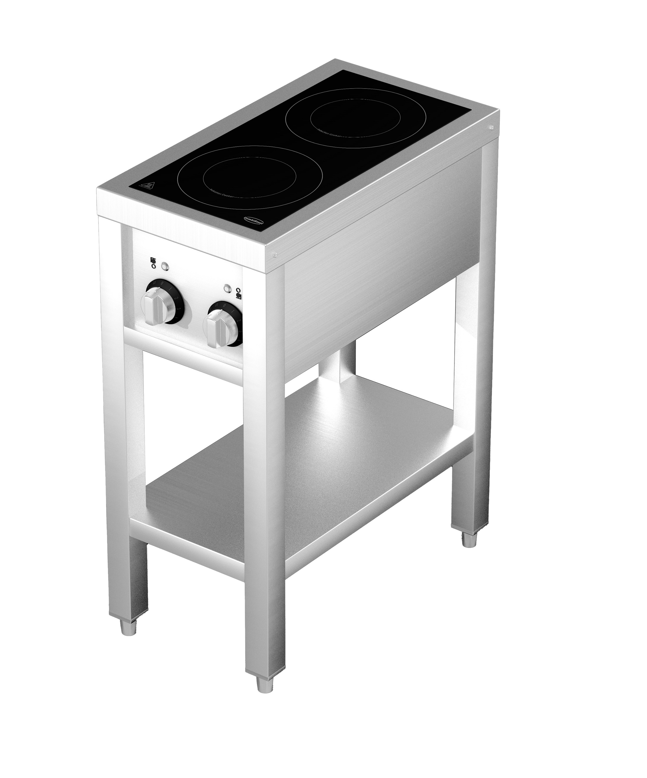 CUISINIÈRE À INDUCTION 2 ZONES AVEC ESSOUS OUVERT COMBESTEEL 7505.0030