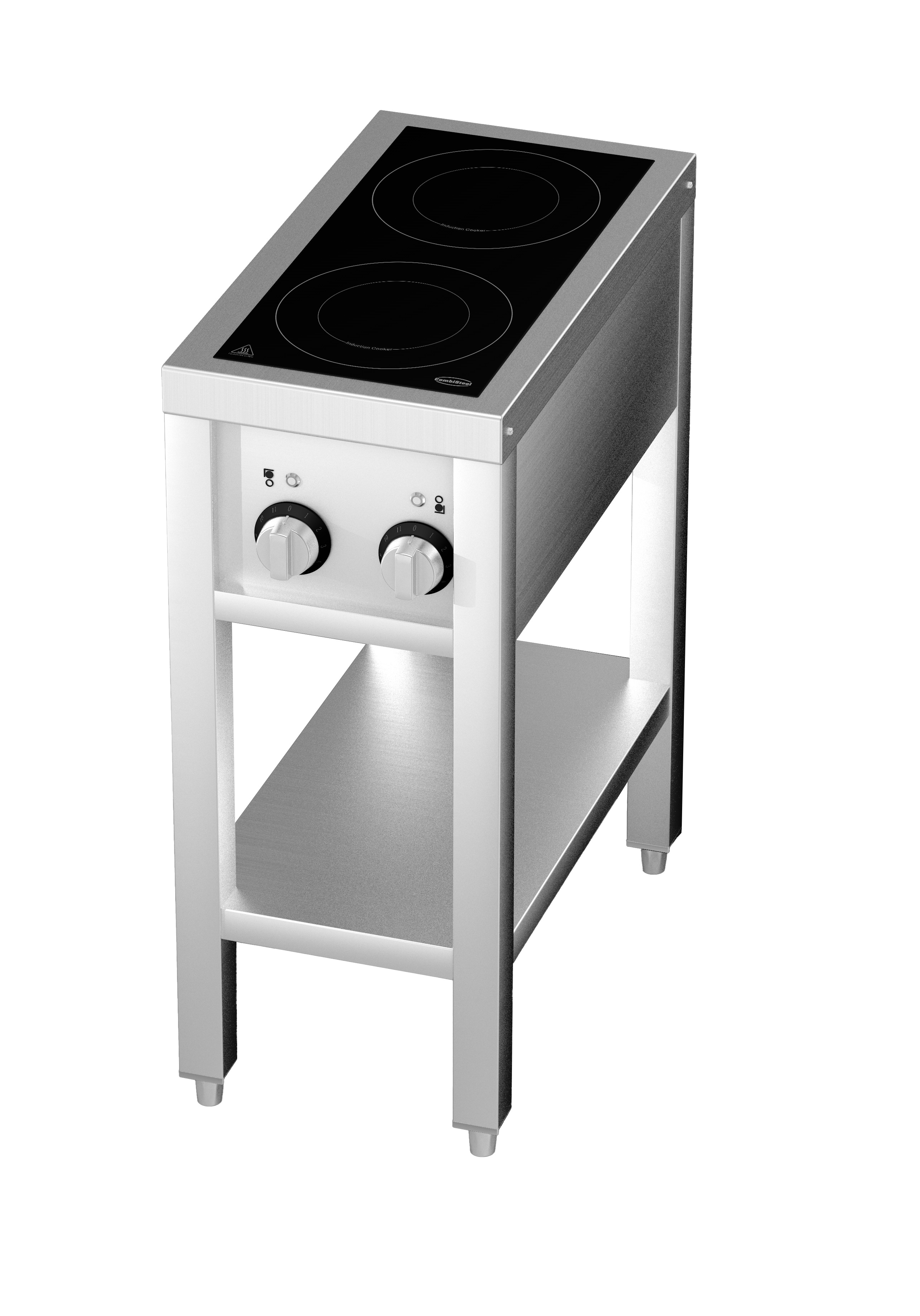 CUISINIÈRE À INDUCTION 2 ZONES AVEC ESSOUS OUVERT COMBESTEEL 7505.0030
