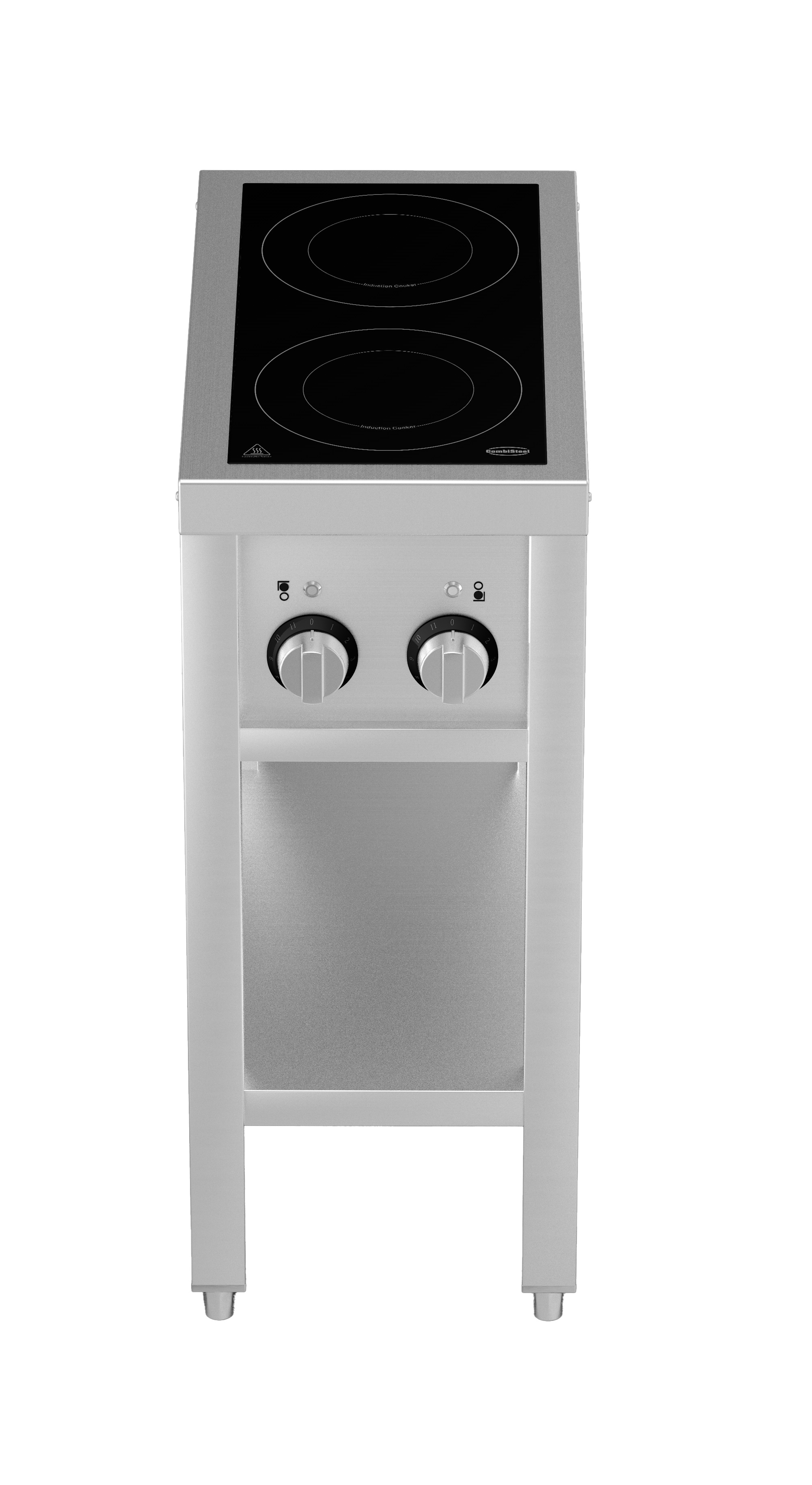 CUISINIÈRE À INDUCTION 2 ZONES AVEC ESSOUS OUVERT COMBESTEEL 7505.0030