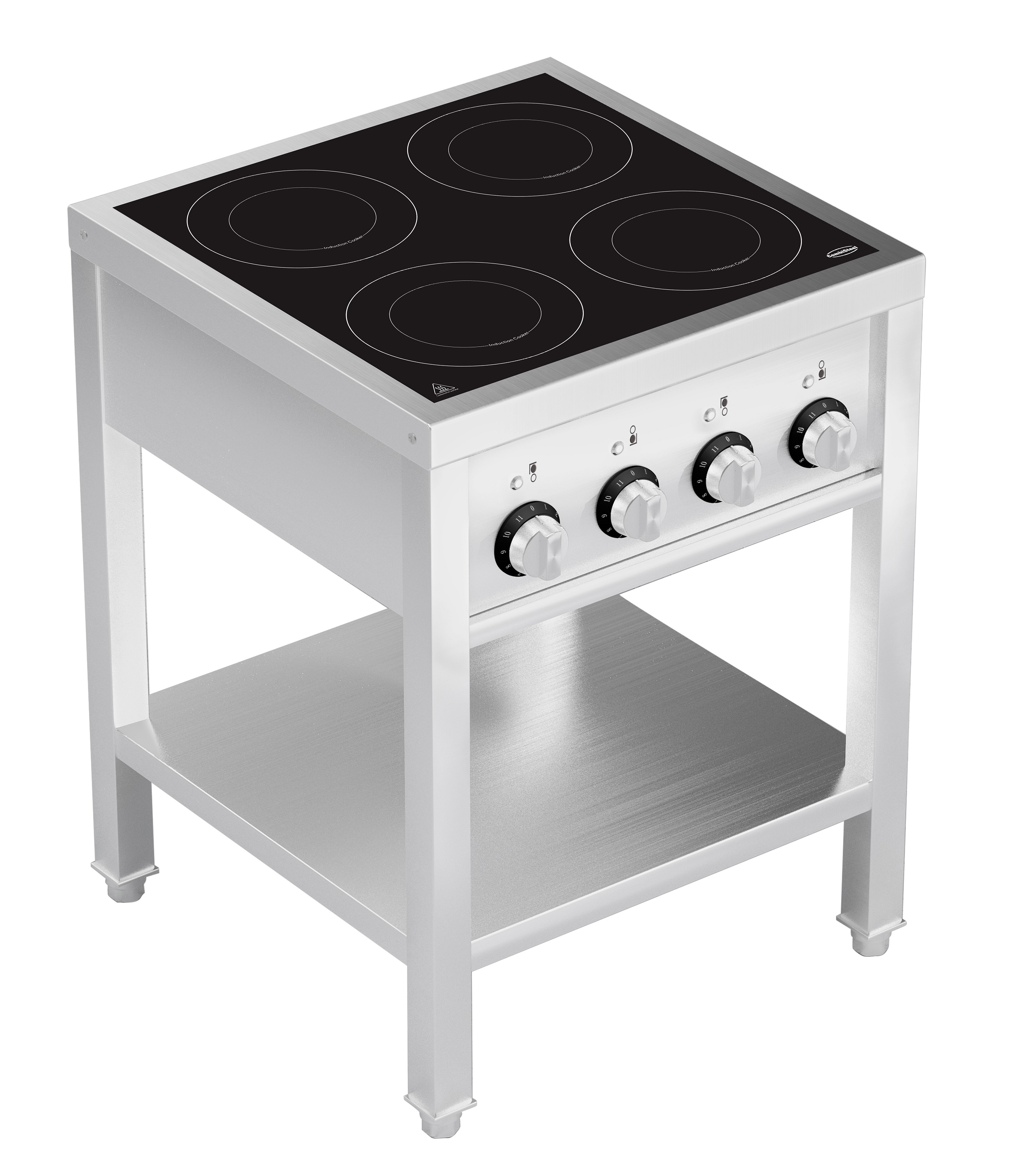 CUISINIÈRE À INDUCTION 4 ZONES AVEC ESSOUS OUVERT COMBESTEEL 7505.0035