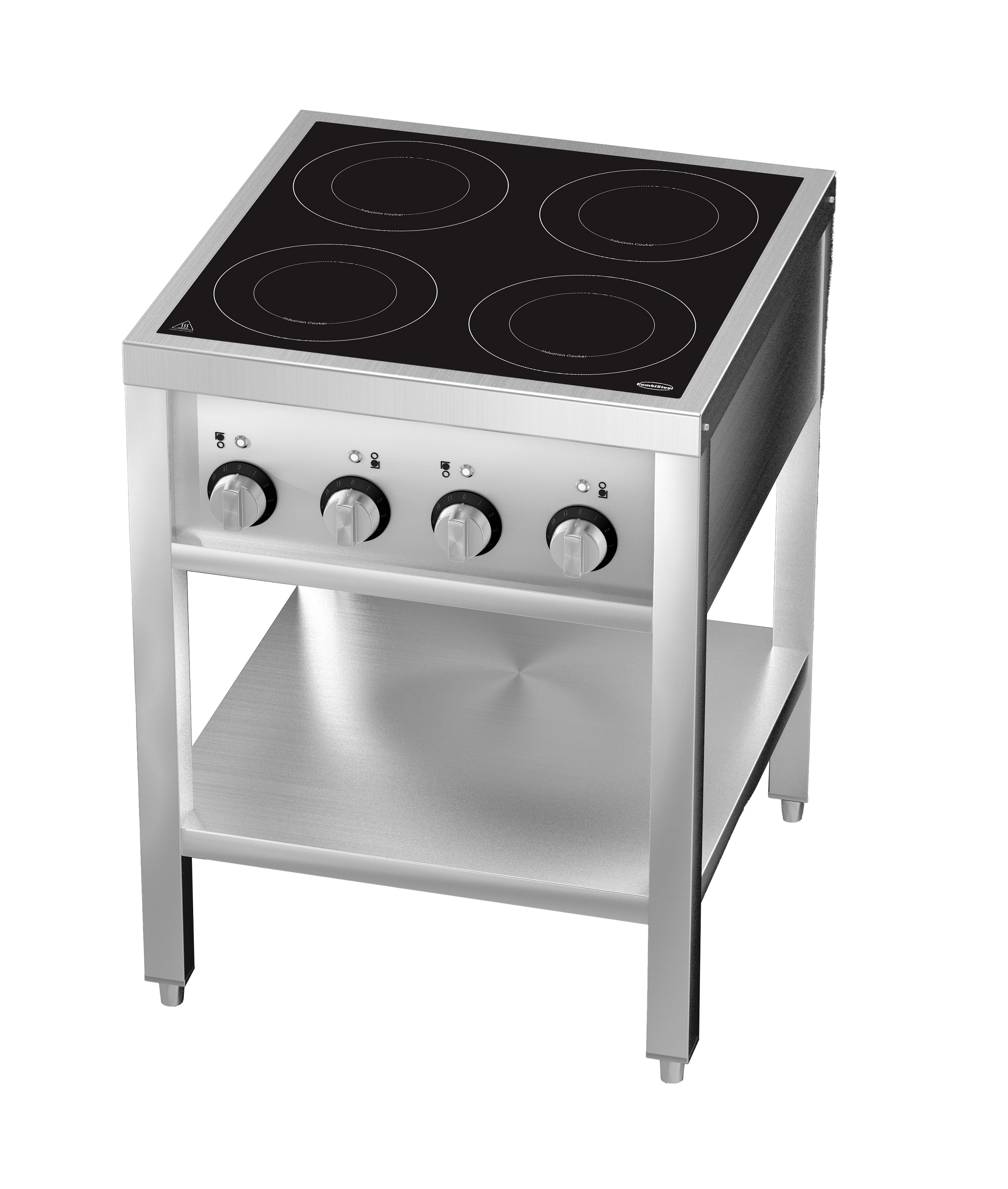 CUISINIÈRE À INDUCTION 4 ZONES AVEC ESSOUS OUVERT COMBESTEEL 7505.0035