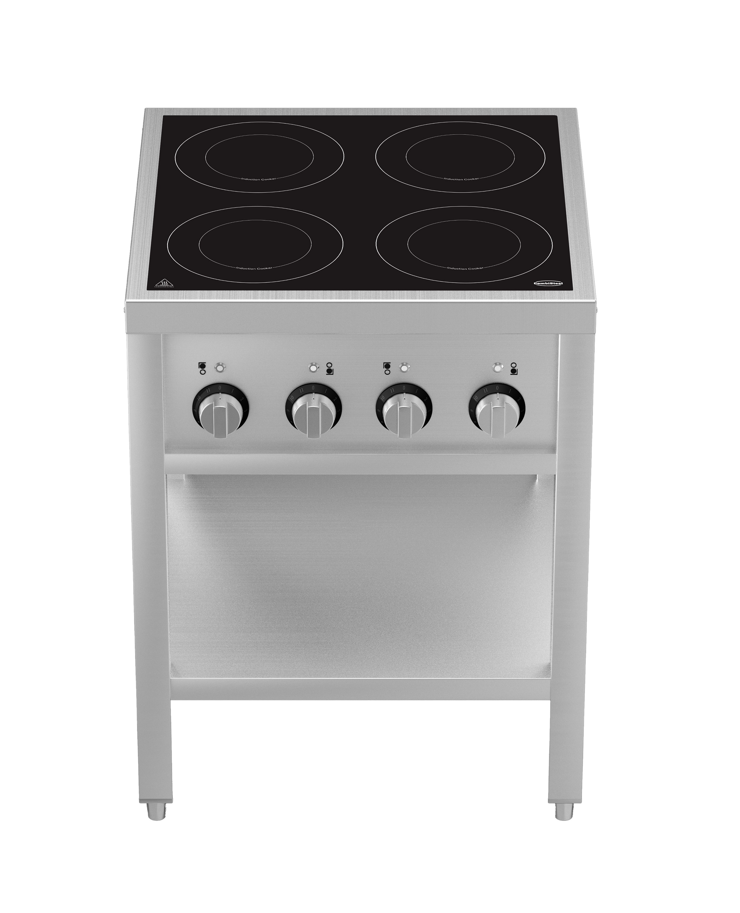 CUISINIÈRE À INDUCTION 4 ZONES AVEC ESSOUS OUVERT COMBESTEEL 7505.0035