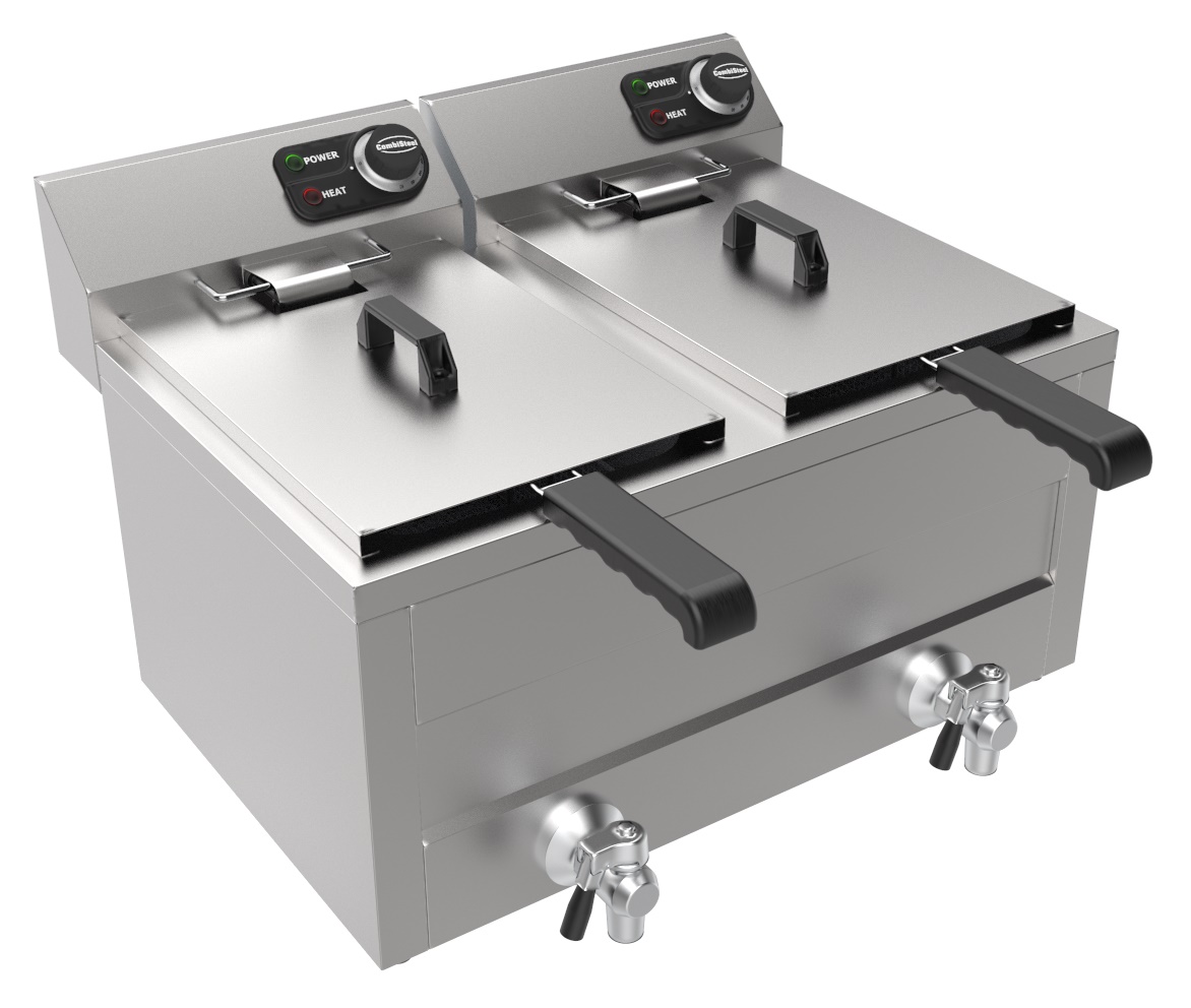 FRITEUSE POSABLE ÉLECTRIQUE 2X8L 2X3KW COMBESTEEL 7518.0205