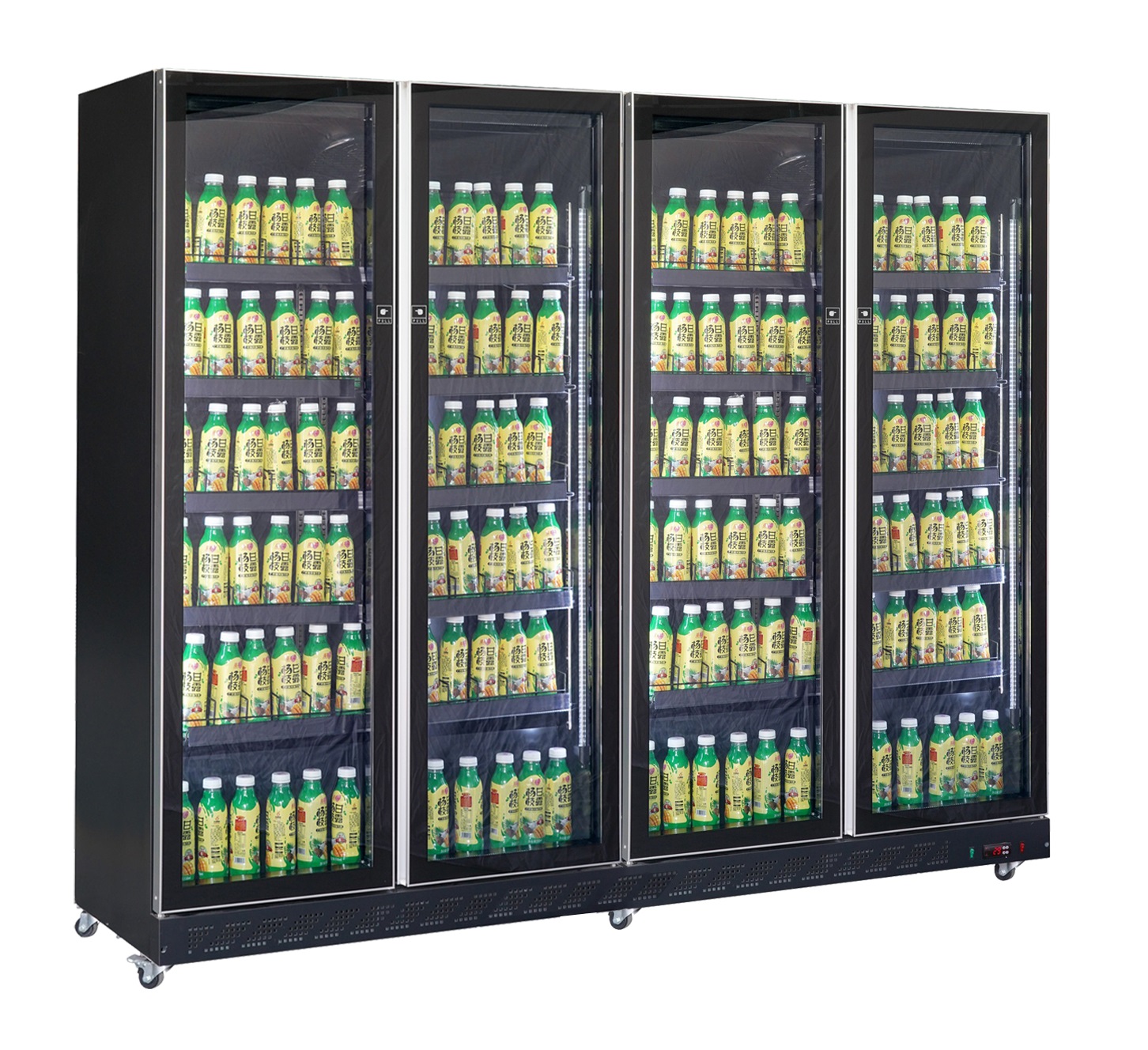 RÉFRIGÉRATEUR 4 PORTES EN VERRE NOIR  *TRANSPORT SUR DEMANDE* COMBESTEEL 7526.0020