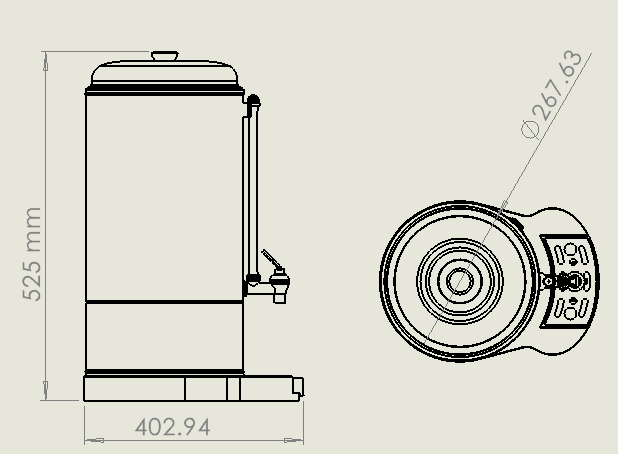 PERCOLATEUR À CAFÉ PAROI DOUBLE 6L - 40 TASSES COMBESTEEL 7535.0020