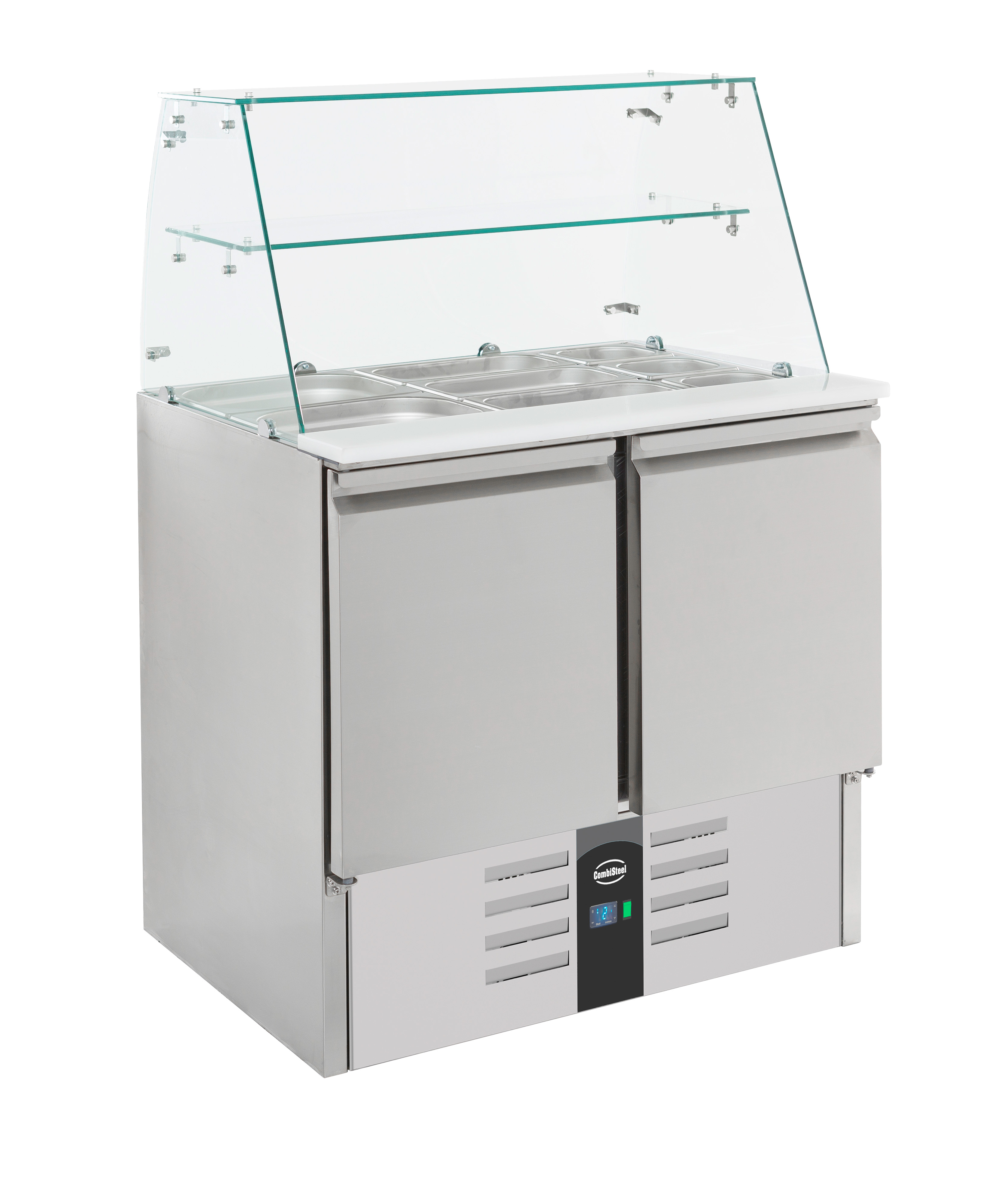 SALADETTE RÉFRIGÉRÉE AVEC VERRE 2 PORTES COMBESTEEL 7950.0400
