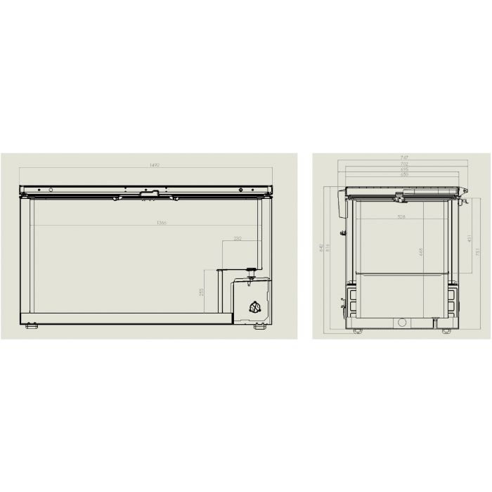 CHEST FREEZER SS COVER 469 L