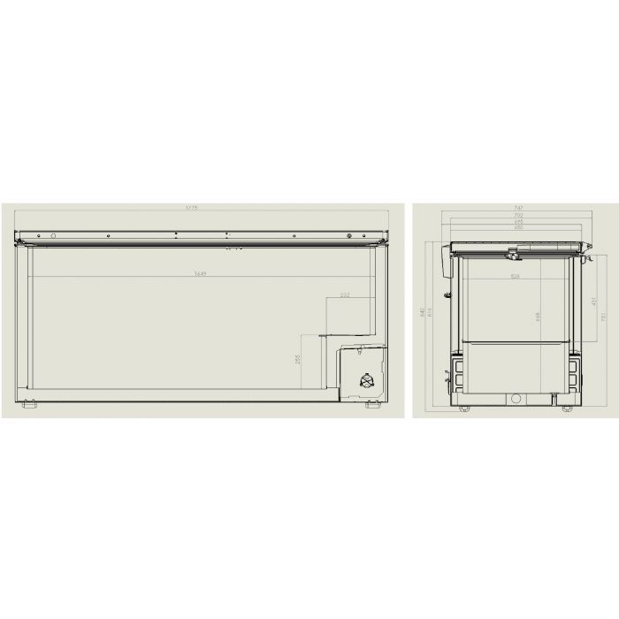 CHEST FREEZER SS COVER 572 L