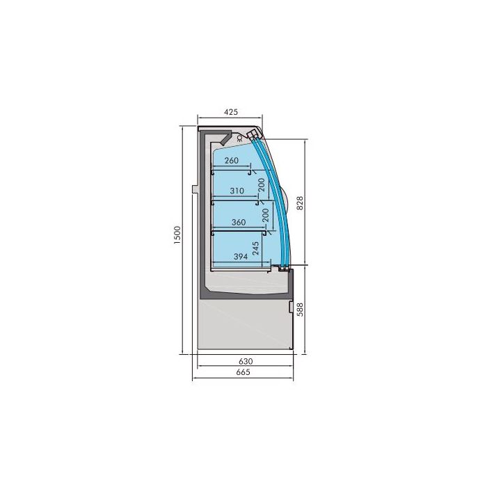 KOELVITRINE NOAH SCHUIFDEUREN 1.5
