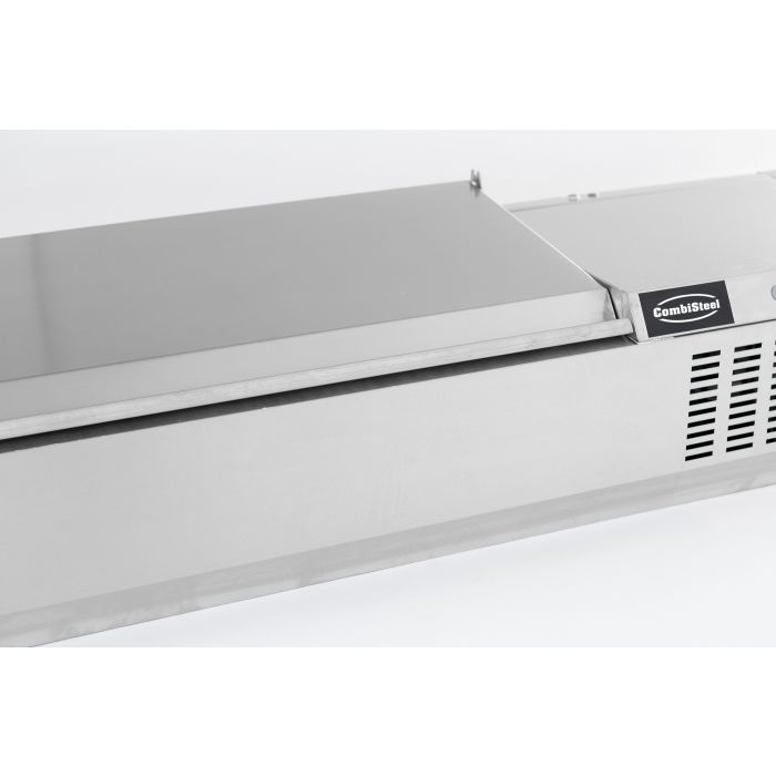 PUITS RÉFRIGÉRÉE COUVERCLE EN ACIER INOX 1/3GN x 9