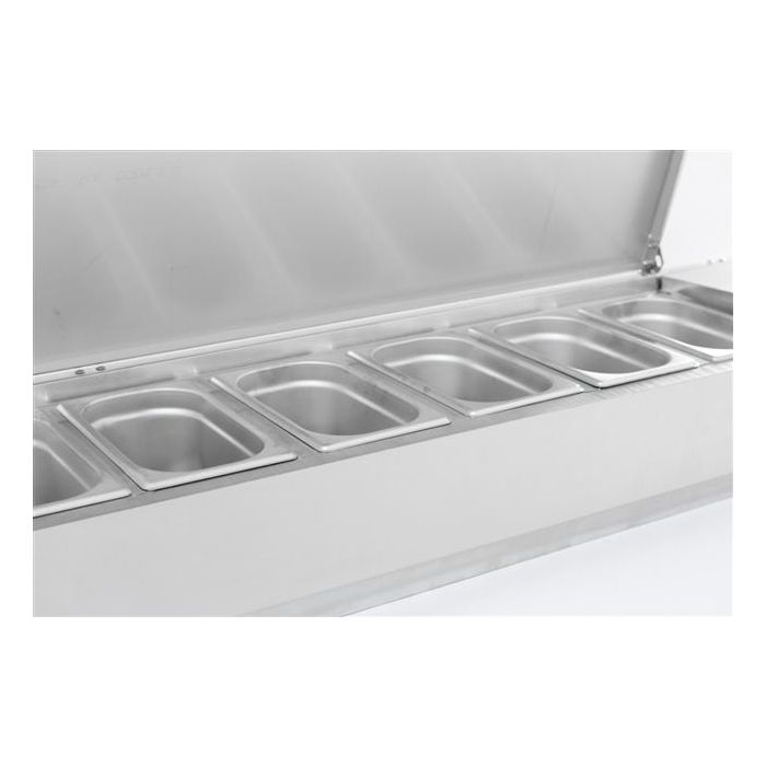 PUITS RÉFRIGÉRÉE COUVERCLE EN ACIER INOX 1/3GN x 9