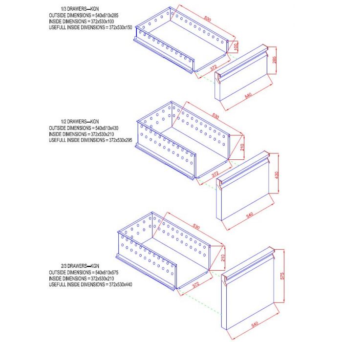DRAWERSET BEER COOLER 1/2