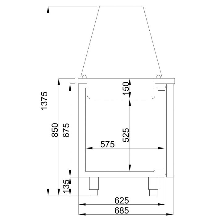SALADETTE 2 PORTES 3x 1/1GN RÉCIPIENT