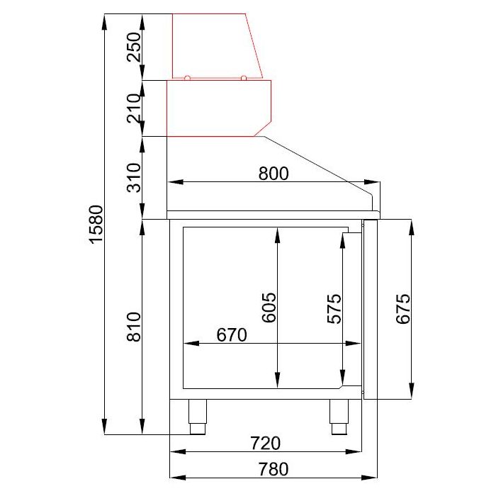TABLE PRÉP POUR PIZZA 3 PORTES