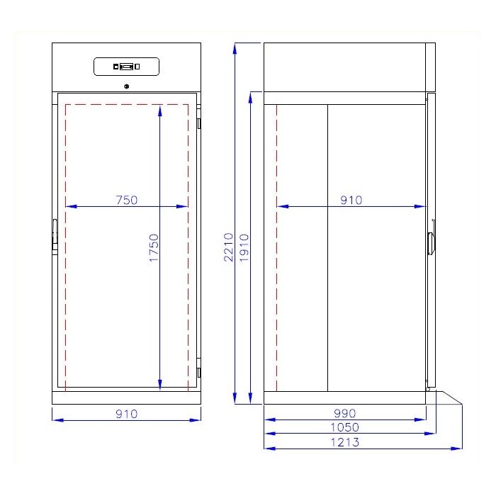 ROLL-IN FREEZER SS MONO BLOCK 700 LTR