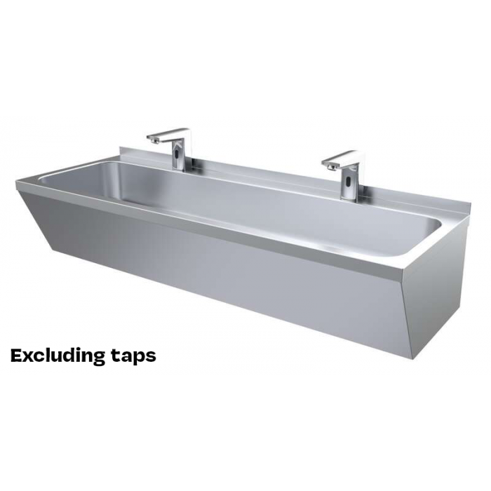 LAVABO DOUBLE EN ACIER INOX 1200X425X165MM