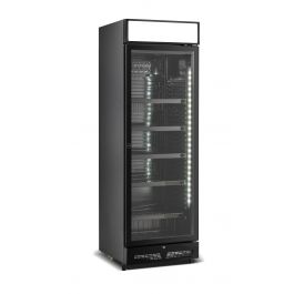 DRANKENKOELKAST 1 GLASDEUR ZWART MET LICHTBAK SVE-450 BLC