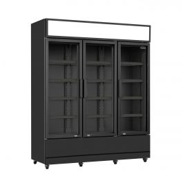 KOELKAST 3 GLASDEUREN ZWART UPDATED