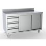 700 WORKTABLE SLIDING DOORS DRAWERS LEFT WITH UPSTAND 2000 thumbnail
