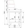 PIZZA COUNTER 2 DOORS 5 DRAWERS thumbnail