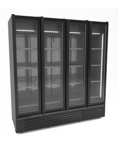 REFRIGERATOR 4 GLASS DOORS BLACK 1850L