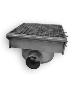 DRAIN INOX 300X265 AVEC 1 SORTIE POUR GOUTTIÈRE À FENTE