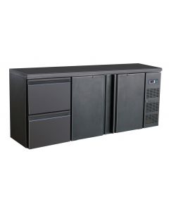 BARCOOLER BLACK 2 DOORS AND 2 DRAWERS