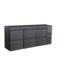 BARCOOLER BLACK 6 DRAWERS