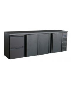 BARCOOLER BLACK 3 DOORS AND 2 DRAWERS