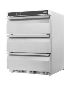 KOELKAST TAFELMODEL RVS 3 LADEN