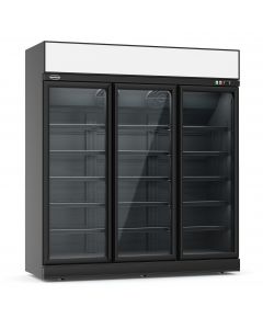 KOELKAST 3 GLASDEUREN ZWART