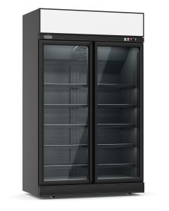 KOELKAST 2 GLASDEUREN ZWART