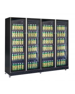 KOELKAST 4 GLASDEUREN ZWART 7526.0020