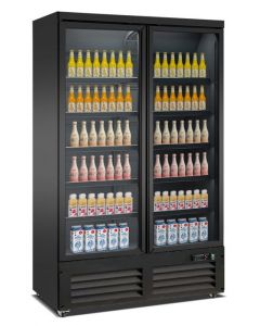 VRIESKAST 2 GLASDEUREN ZWART CEB-1200F BL