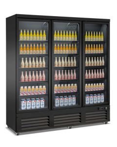 VRIESKAST 3 GLASDEUREN ZWART CEB-1600F BL